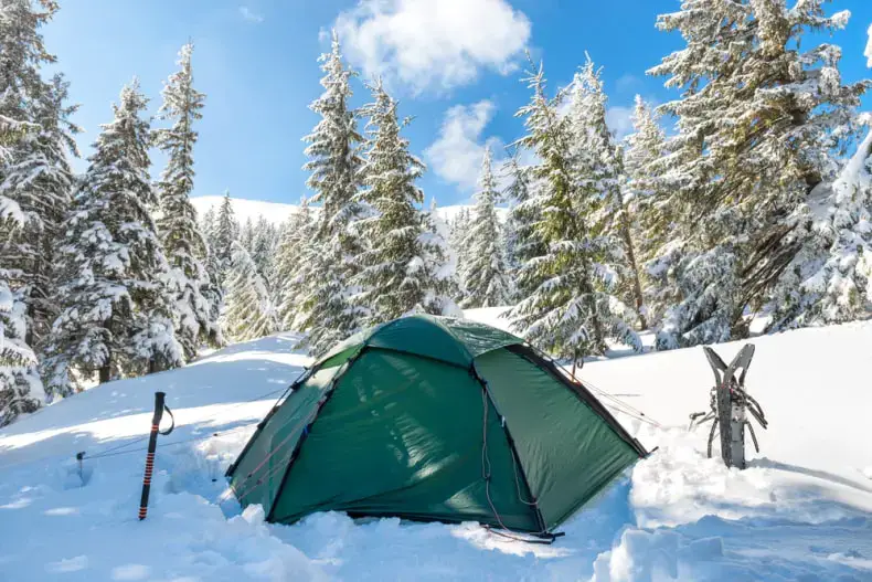 tent in the snow