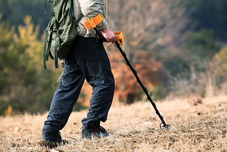 treaure hunting with a metal detector