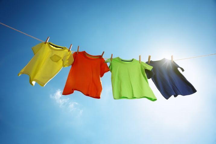 shirts on a clothesline