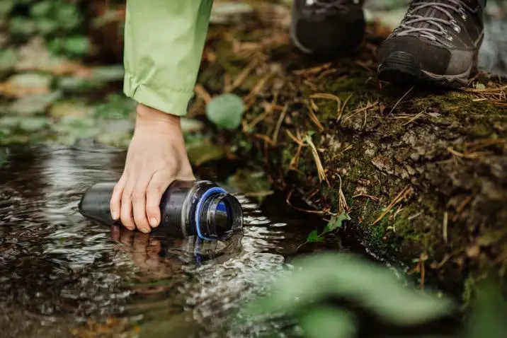 collecting water from a stream