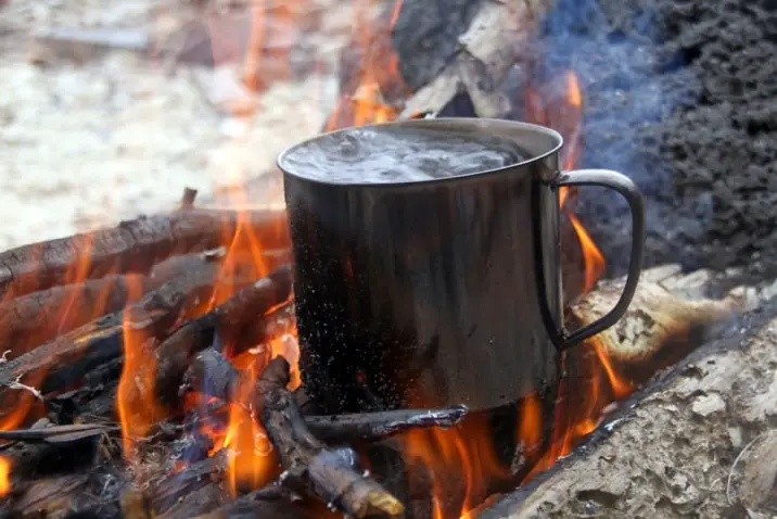 boiling on a campfire